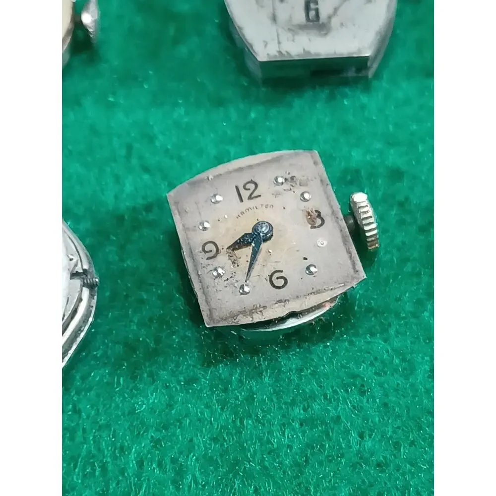 Old Wind Up Watch Movement Lot Of 9